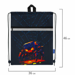 Мешок для обуви BRAUBERG, с петлей, светоотражающая полоса, 2 отделения, 46&times;36 см, &laquo;Fire spider&raquo;, 273450