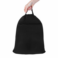 Мешок для обуви BRAUBERG БОЛЬШОЙ, с ручкой, карман на молнии, сетка, 49&times;41 см, &laquo;Total Black&raquo;, 273453