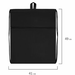 Мешок для обуви BRAUBERG БОЛЬШОЙ, с ручкой, карман на молнии, сетка, 49&times;41 см, &laquo;Total Black&raquo;, 273453