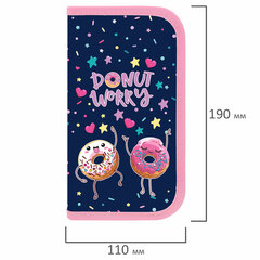 Пенал ПИФАГОР, 2 отделения, ламинированный картон, 19&times;11 см, &laquo;Comic donuts&raquo;, 273482