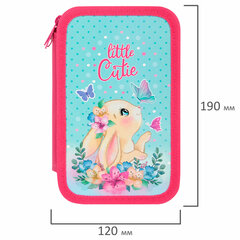 Пенал ПИФАГОР, 3 отделения, ламинированный картон, 19&times;11 см, &laquo;Pretty bunny&raquo;, 273485