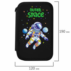 Пенал ПИФАГОР, 3 отделения, ламинированный картон, 19&times;11 см, &laquo;Outer space&raquo;, 273488
