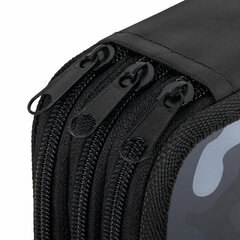 Пенал ПИФАГОР, 3 отделения, ламинированный картон, 19&times;11 см, &laquo;Black camo&raquo;, 273489