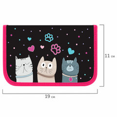 Пенал ЮНЛАНДИЯ, 1 отделение, картон с эффектом soft-touch, 19&times;11 см, &laquo;Cat squad&raquo;, 273493