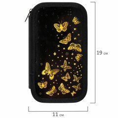 Пенал ЮНЛАНДИЯ, 2 отделения, ламинированный картон, конгрев, 19&times;11 см, &laquo;Golden&raquo;, 273495