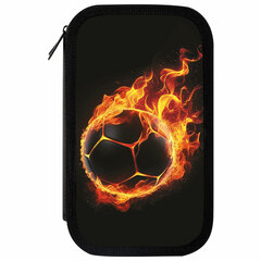 Пенал ЮНЛАНДИЯ, 3 отделения, картон с эффектом soft-touch, 19&times;11 см, &laquo;Fire ball&raquo;, 273501