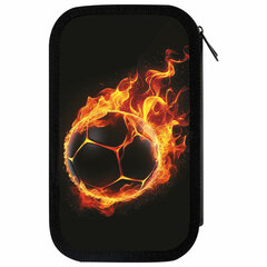 Пенал ЮНЛАНДИЯ, 3 отделения, картон с эффектом soft-touch, 19&times;11 см, &laquo;Fire ball&raquo;, 273501