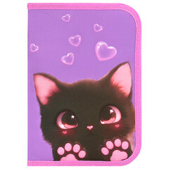 Пенал BRAUBERG, 1 отделение, 2 откидные планки, полиэстер, 21&times;14 см, &laquo;Paw prints&raquo;, 273526