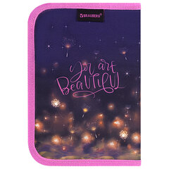 Пенал BRAUBERG, 1 отделение, 2 откидные планки, полиэстер, 21&times;14 см, &laquo;Tiny beauty&raquo;, 273527