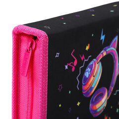 Пенал BRAUBERG с наполнением, 1 отделение, 1 откидная планка, 24 предмета, 21&times;14 см, &laquo;Headphones&raquo;, 273531