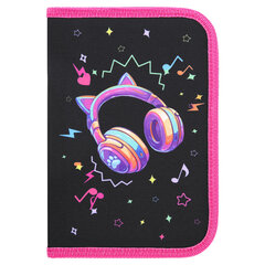 Пенал BRAUBERG с наполнением, 1 отделение, 1 откидная планка, 24 предмета, 21&times;14 см, &laquo;Headphones&raquo;, 273531