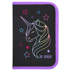 Пенал BRAUBERG с наполнением, 1 отделение, 1 откидная планка, 24 предмета, 21&times;14 см, &laquo;Radiant unicorn&raquo;, 273532