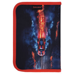 Пенал BRAUBERG с наполнением, 1 отделение, 1 откидная планка, 24 предмета, 21&times;14 см, &laquo;Foggy car&raquo;, 273533