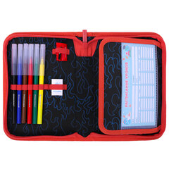 Пенал BRAUBERG с наполнением, 1 отделение, 1 откидная планка, 24 предмета, 21&times;14 см, &laquo;Foggy car&raquo;, 273533