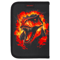 Пенал BRAUBERG с наполнением, 1 отделение, 1 откидная планка, 24 предмета, 21х14 см, "Fire dino", 273535