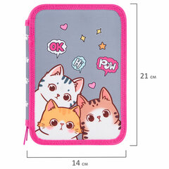 Пенал BRAUBERG, 2 отделения, полиэстер, 21&times;14 см, &laquo;Hi there&raquo;, 273536