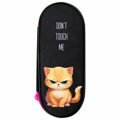 Пенал-футляр BRAUBERG, 1 отделение, органайзер, полиэстер, 22&times;9&times;5 см, &laquo;Angry kitty&raquo;, 273566