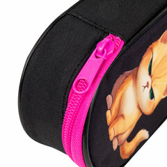 Пенал-футляр BRAUBERG, 1 отделение, органайзер, полиэстер, 22&times;9&times;5 см, &laquo;Angry kitty&raquo;, 273566