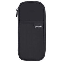 Пенал-органайзер BRAUBERG, 1 отделение, откидная планка, полиэстер, 22&times;10&times;6 см, &laquo;Total black&raquo;, 273577