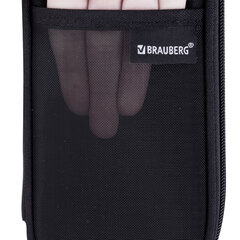 Пенал-органайзер BRAUBERG, 1 отделение, откидная планка, полиэстер, 22&times;10&times;6 см, &laquo;Total black&raquo;, 273577