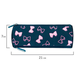 Пенал мягкий BRAUBERG, 3 отделения, нейлон, 21&times;7&times;7 см, &laquo;Elegant bow&raquo;, 273581