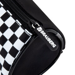 Пенал мягкий BRAUBERG, 3 отделения, нейлон, 21&times;7&times;7 см, &laquo;Black and White&raquo;, 273582