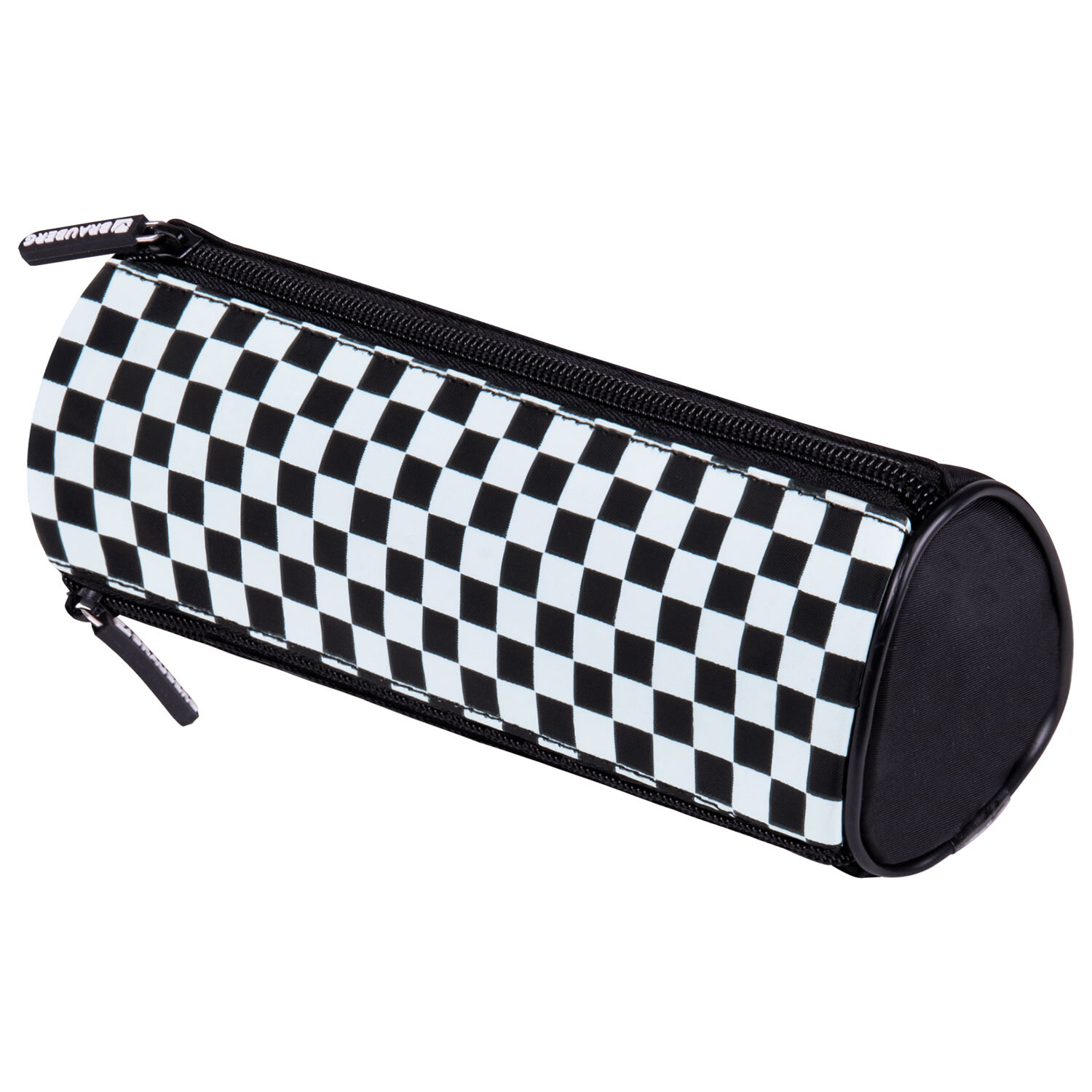 Пенал мягкий BRAUBERG, 3 отделения, нейлон, 21х7х7 см, "Black and White", 273582