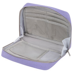 Пенал-органайзер BRAUBERG, 1 отделение, С НАКЛЕЙКАМИ, молния вокруг, канвас, 22&times;15&times;6 см, фиолетовый, 273594