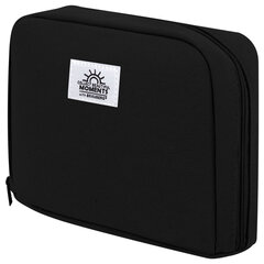 Пенал-органайзер BRAUBERG, 1 отделение, С НАКЛЕЙКАМИ, молния вокруг, канвас, 22&times;15&times;6 см, черный, 273596