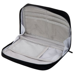 Пенал-органайзер BRAUBERG, 1 отделение, С НАКЛЕЙКАМИ, молния вокруг, канвас, 22&times;15&times;6 см, черный, 273596