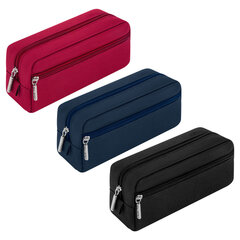 Пенал мягкий BRAUBERG, 2 отделения, ассорти 3 цвета, &laquo;Basic&raquo;, 19&times;9&times;4 см, дисплей, 273611