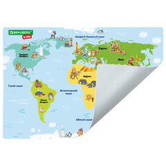 Настольное покрытие BRAUBERG KIDS, А3+, пластик, 46&times;33 см, &laquo;Кот-энтузиаст изучает Мир&raquo;, 273619