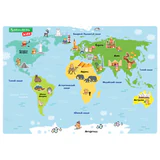 Настольное покрытие BRAUBERG KIDS, А3+, пластик, 46x33 см, "Кот-энтузиаст изучает Мир", 273619
