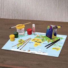 Настольное покрытие BRAUBERG KIDS, А3+, пластик, 46&times;33 см, &laquo;Кот-энтузиаст изучает Мир&raquo;, 273619