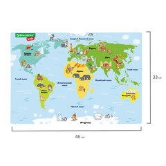 Настольное покрытие BRAUBERG KIDS, А3+, пластик, 46&times;33 см, &laquo;Кот-энтузиаст изучает Мир&raquo;, 273619