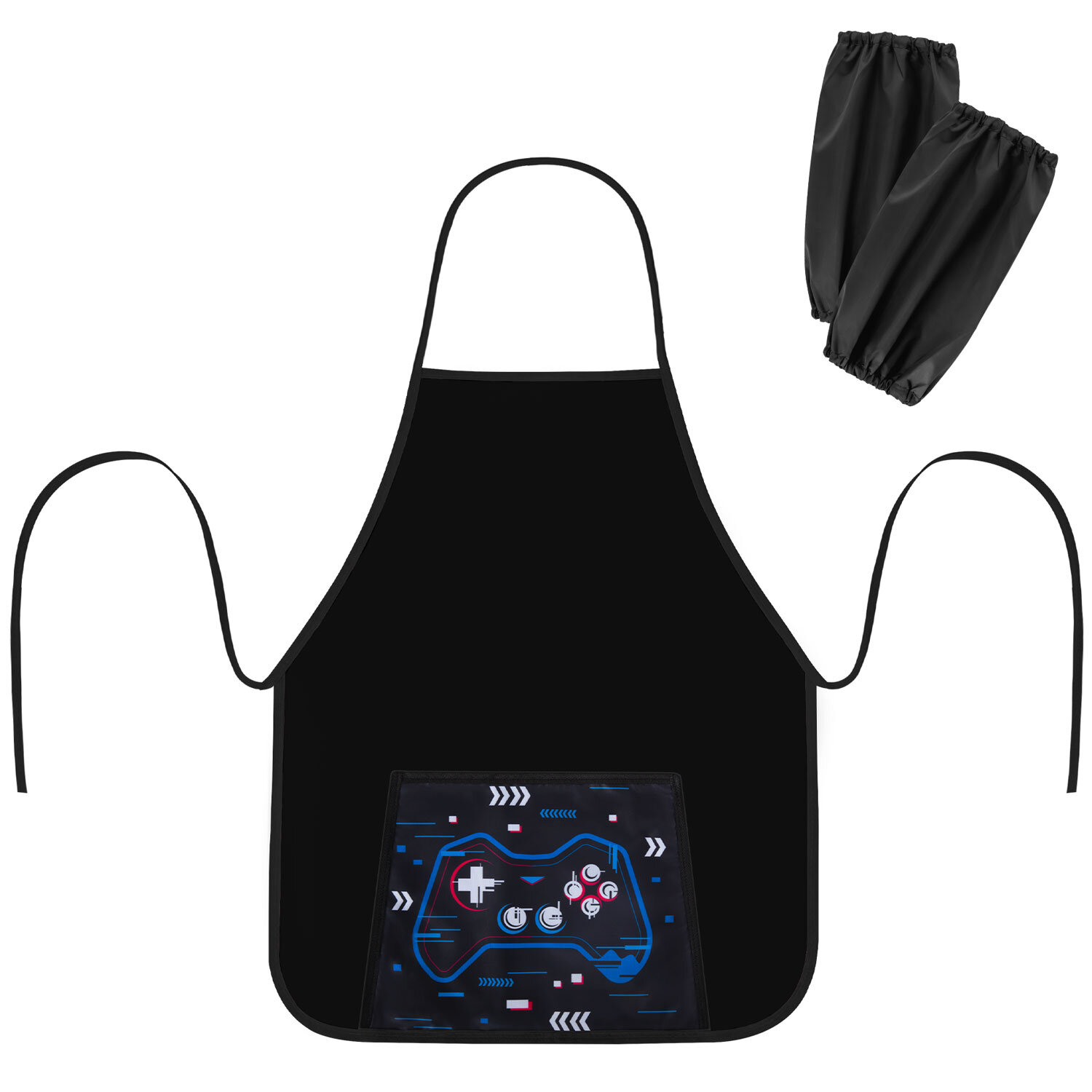 Фартук с нарукавниками для уроков труда ПИФАГОР, 1 карман, 46х54 см, "Lucky gamer", 273627