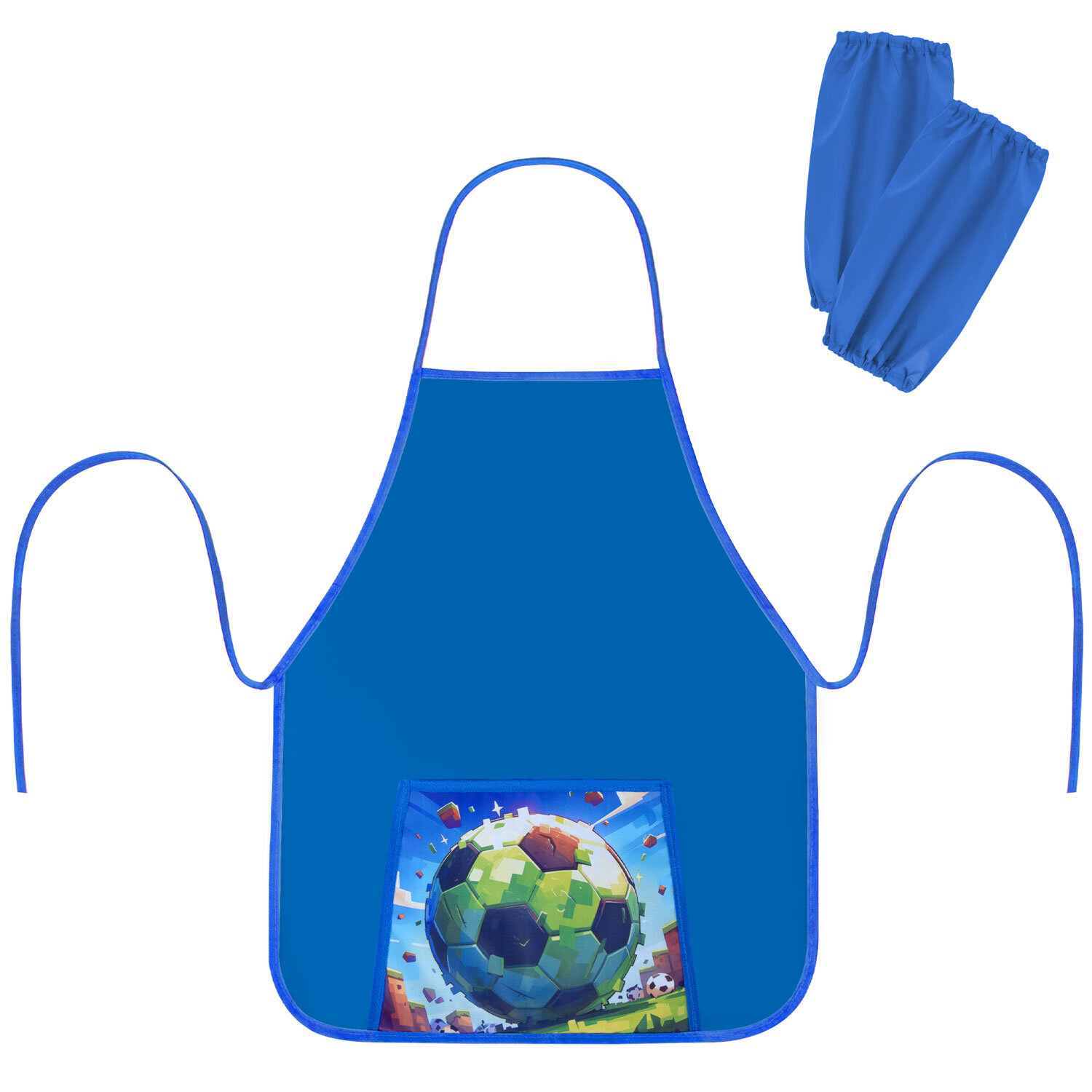 Фартук с нарукавниками для уроков труда ПИФАГОР, 1 карман, 46х54 см, "Football match", 273628