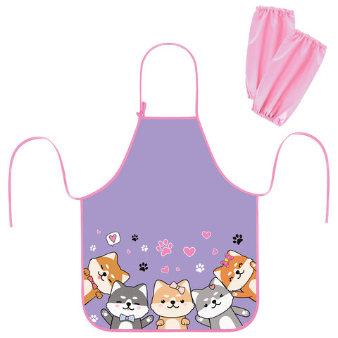 Фартук с нарукавниками для уроков труда ЮНЛАНДИЯ, регулировка по росту, 46х54 см, "Best fellows", 273630