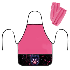 Фартук с нарукавниками для уроков труда BRAUBERG, 3 кармана, 46x54 см, "Pink lava", 273641