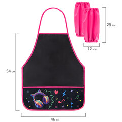 Фартук с нарукавниками для уроков труда BRAUBERG, 3 кармана, 46&times;54 см, &laquo;Headphones&raquo;, 273643