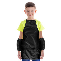 Фартук с нарукавниками для уроков труда ПИФАГОР, 3 кармана, увеличенный размер, 45&times;60 см, черный, 273747