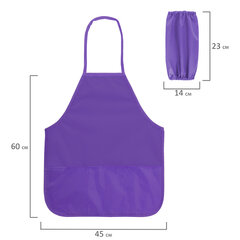 Фартук с нарукавниками для уроков труда ПИФАГОР, 3 кармана, увеличенный размер, 45&times;60 см, фиолетовый, 273748