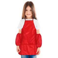 Фартук с нарукавниками для уроков труда ПИФАГОР, 3 кармана, стандартный размер, 44&times;55 см, красный, 273753