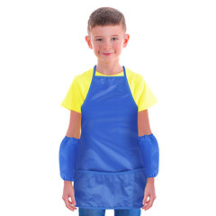 Фартук с нарукавниками для уроков труда ПИФАГОР, 3 кармана, стандартный размер, 44&times;55 см, синий, 273754