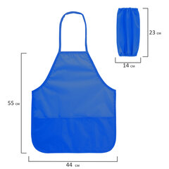 Фартук с нарукавниками для уроков труда ПИФАГОР, 3 кармана, стандартный размер, 44&times;55 см, синий, 273754