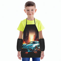 Фартук с нарукавниками для уроков труда ЮНЛАНДИЯ, регулировка по росту, 46&times;54 см, &laquo;Fire car&raquo;, 273768