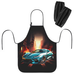 Фартук с нарукавниками для уроков труда ЮНЛАНДИЯ, регулировка по росту, 46х54 см, «Fire car», 273768