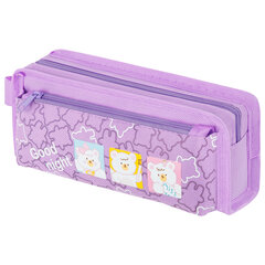 Пенал ЮНЛАНДИЯ ЮНИОР, 2 отделения, с ручкой, полиэстер, "Bears", 21х8х6 см, 273815