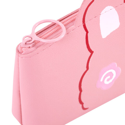 Пенал ЮНЛАНДИЯ ЮНИОР, 1 отделение, искусственная кожа, "Pink bear", 20х9х7 см, 273818