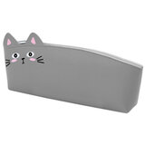 Пенал ЮНЛАНДИЯ ЮНИОР, 1 отделение, искусственная кожа, "Gray kitty", 20х9х7 см, 273819